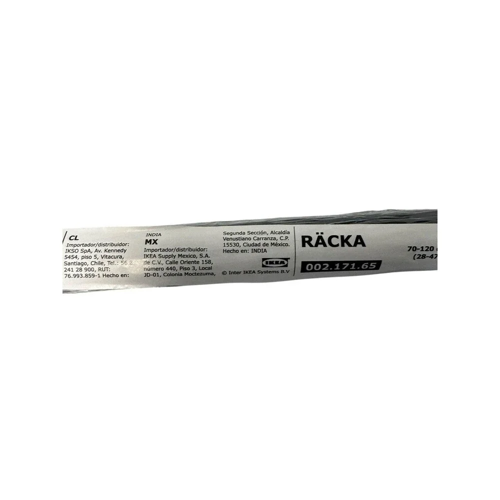 Brand New IKEA RACKA Black Curtain Rod 28-47